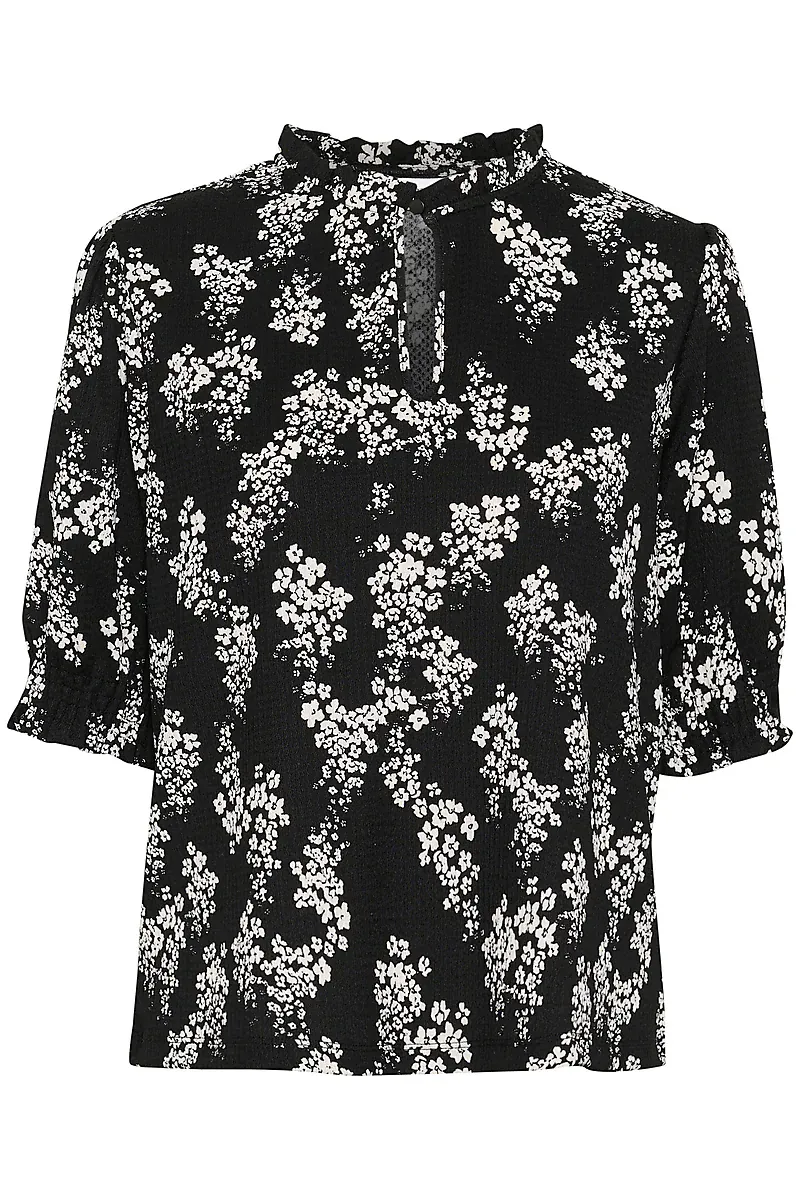 SAINT TROPEZ - Lenya Blouse Black Flower Lane
