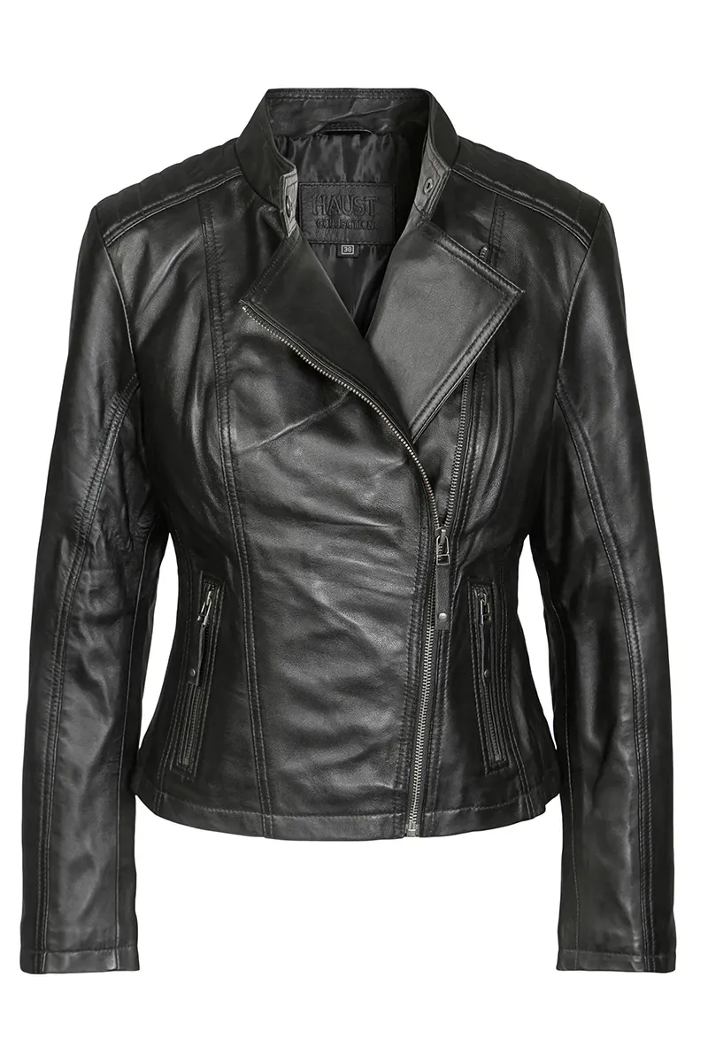 HAUST - Biker Leather Jacket Black