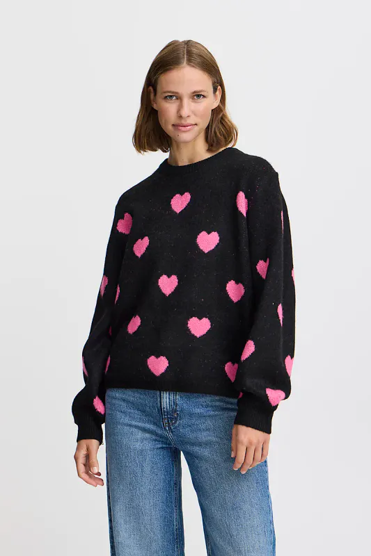 B YOUNG - Genser Minya Heart Chateau Rose Mix