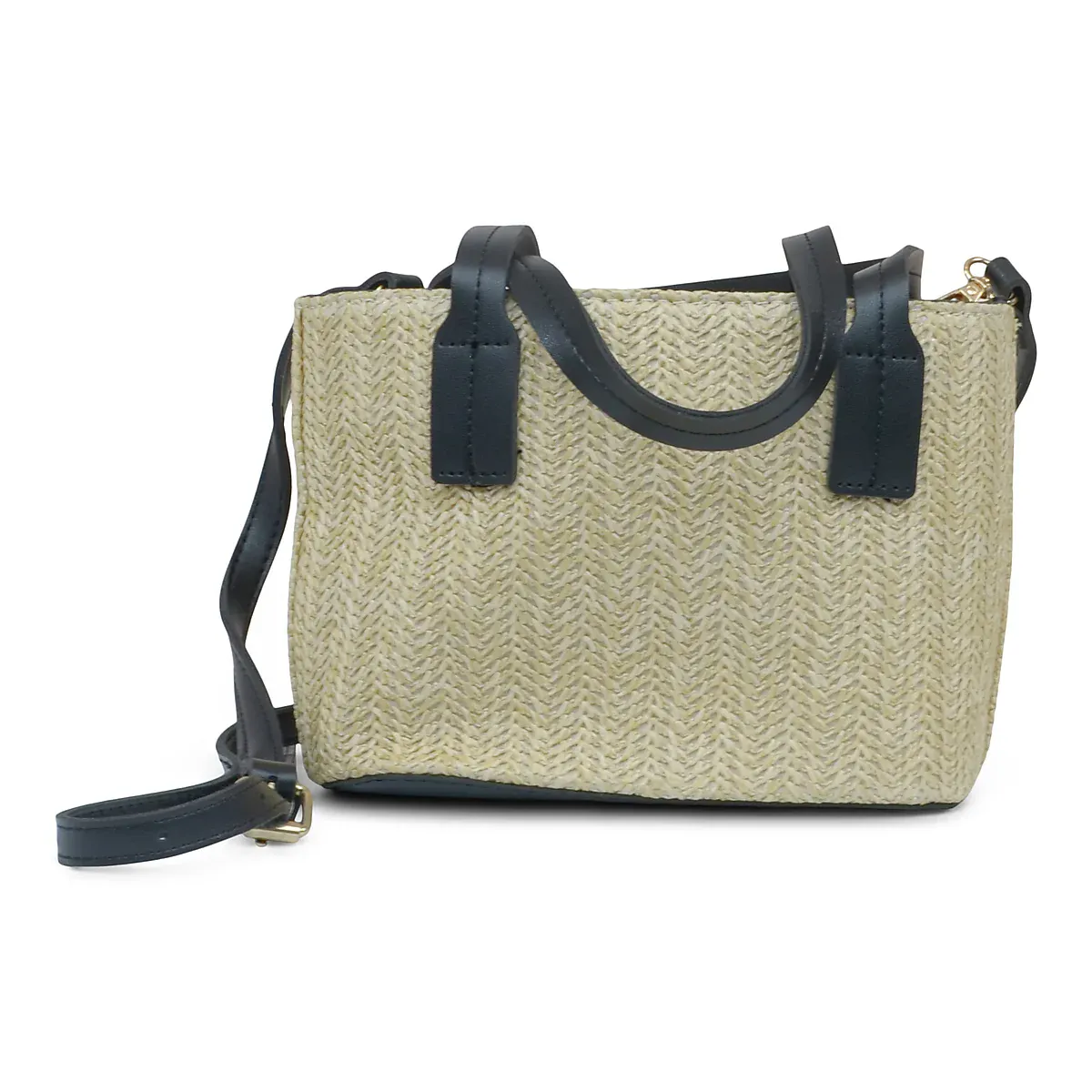 HAUST - Small Straw Bag Black