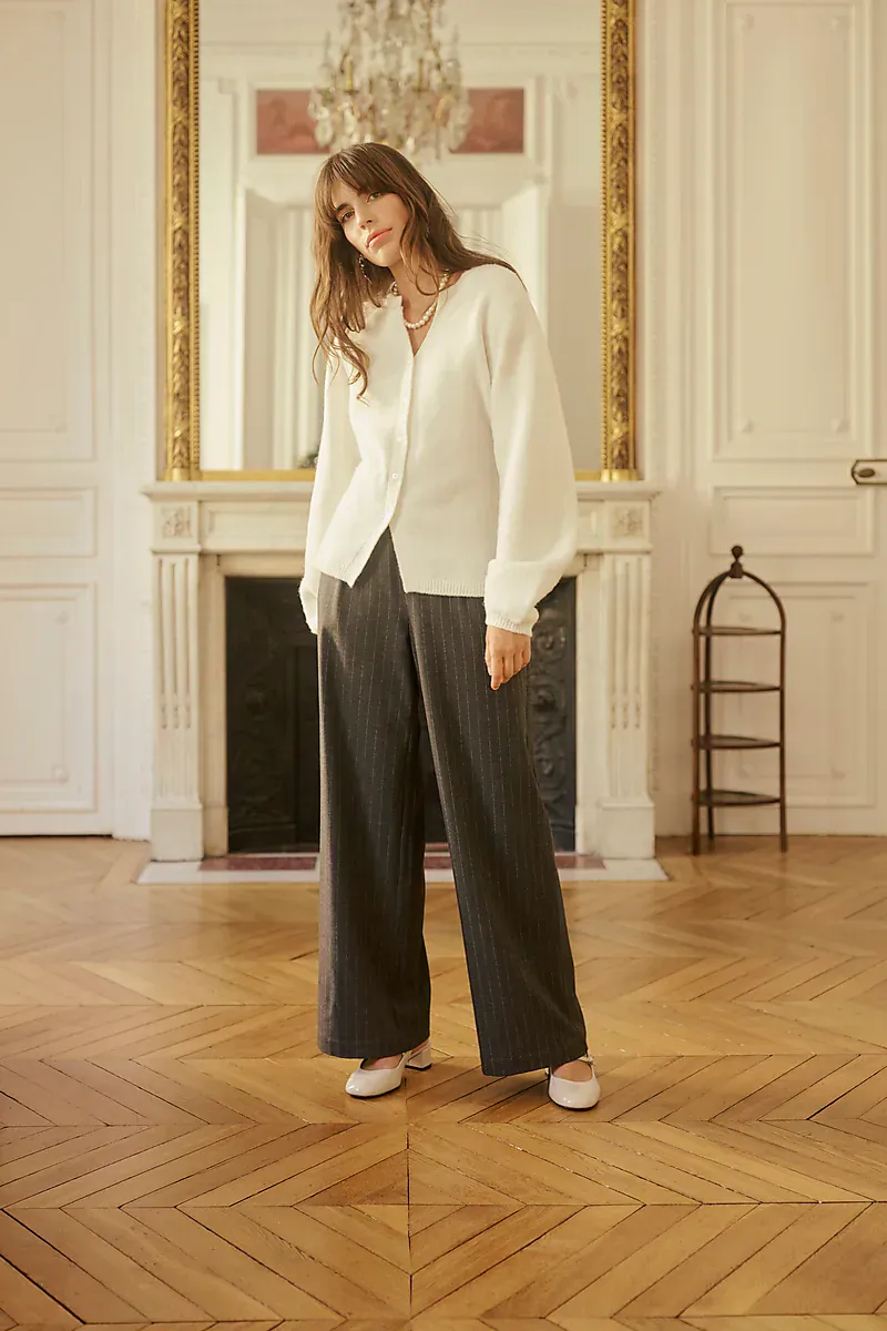 CREAM - Belle Knit Blouse Whisper White