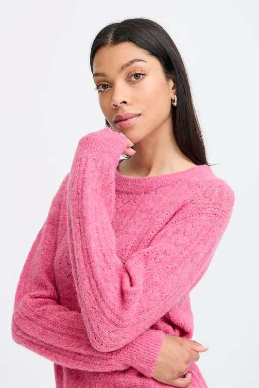 B.YOUNG - Nimma O-Neck Jumper Phlox Pink