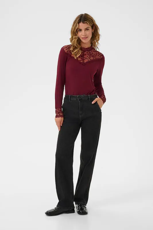 CREAM - Visti Straight Leg Pant Vancouver Dark Grey Denim