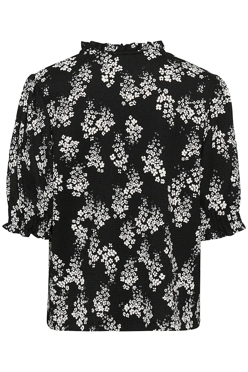 SAINT TROPEZ - Lenya Blouse Black Flower Lane