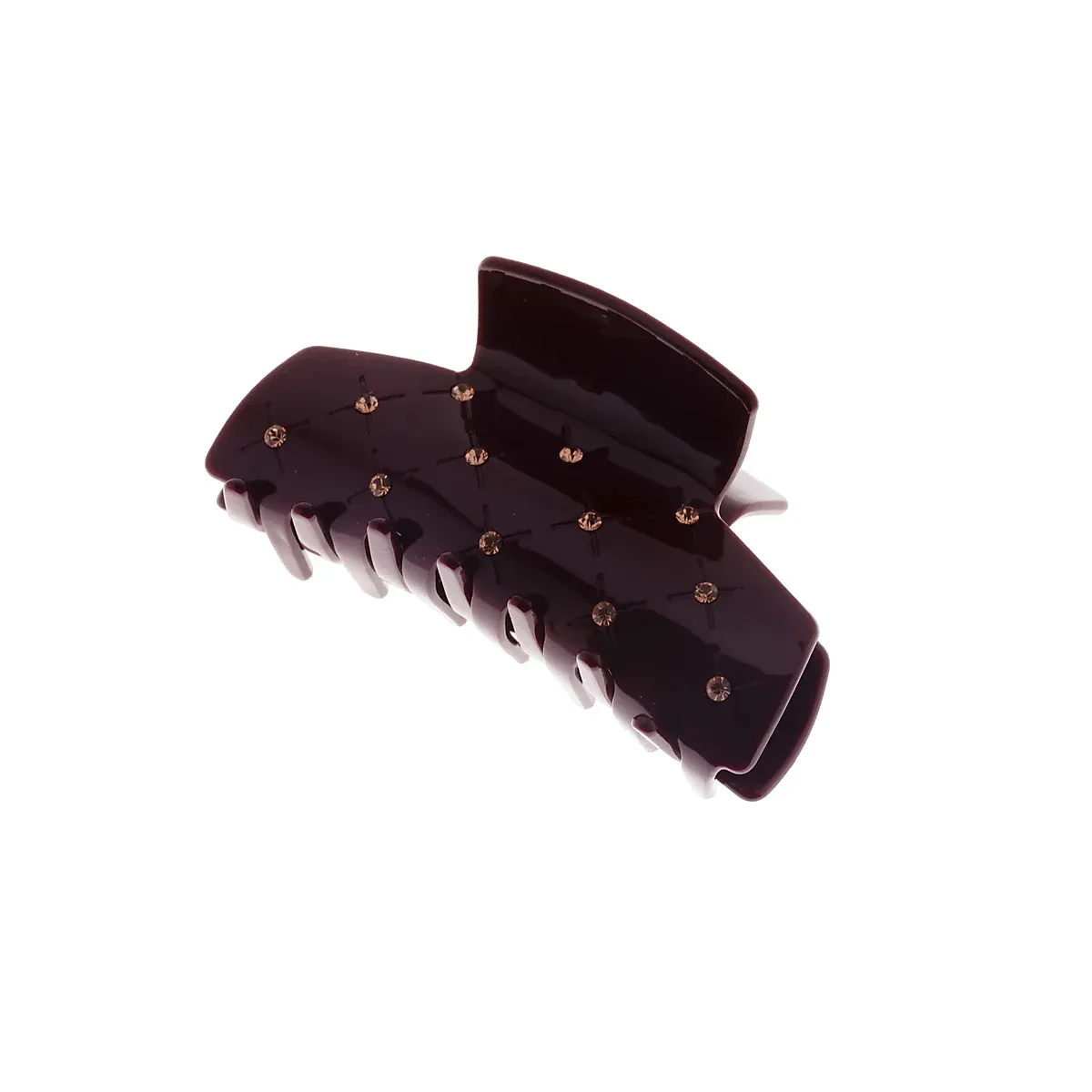 NORA NORWAY - Hairclip Square Stone Burgundy