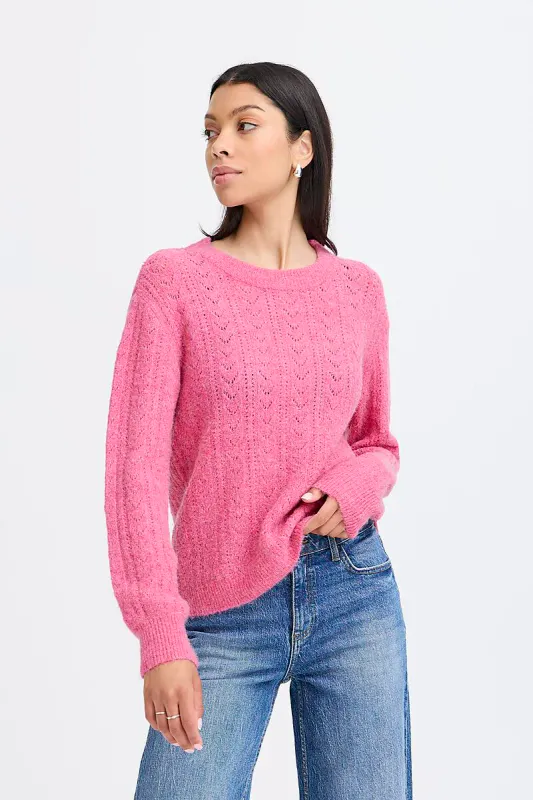 B.YOUNG - Nimma O-Neck Jumper Phlox Pink