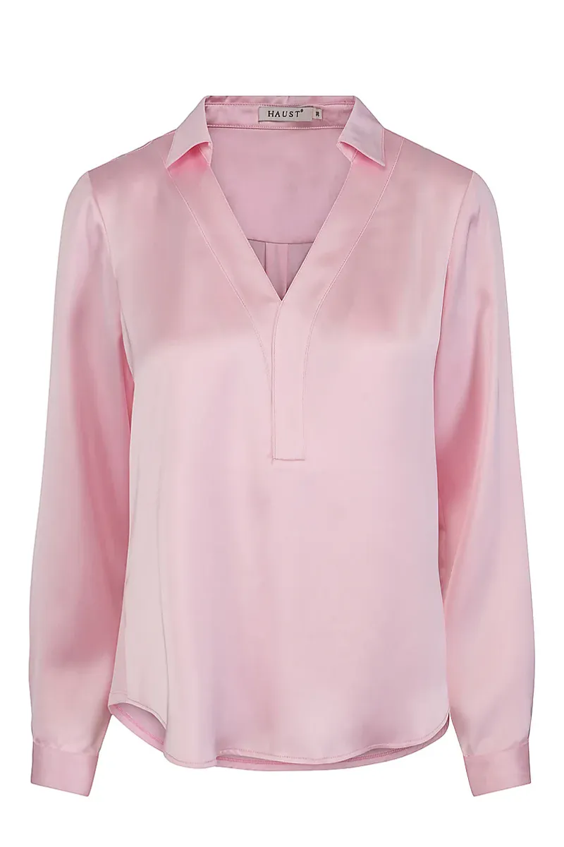 HAUST - V-neck Classic Blouse Pink