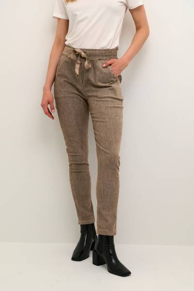 CREAM - Bukse Lena Slim Brown Tone Dye Wash