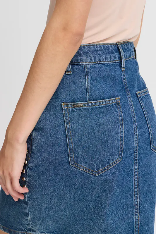 B.YOUNG - Kapuca Skirt Mid Blue Denim