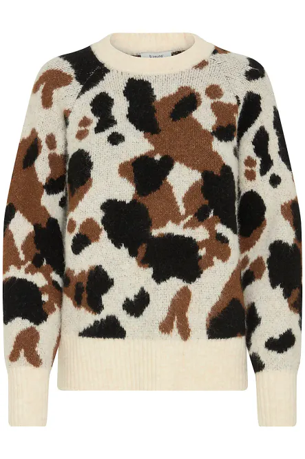 Hovedbilde B.YOUNG - Omea Genser Birch Cow Jacquard
