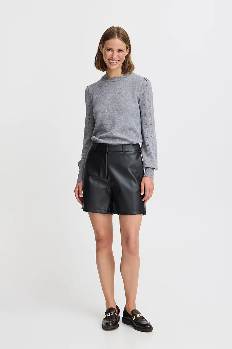 B YOUNG - Shorts Denma PU Black