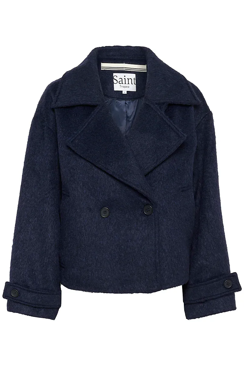 SAINT TROPEZ - Lira Kort Jakke Ull Night Sky