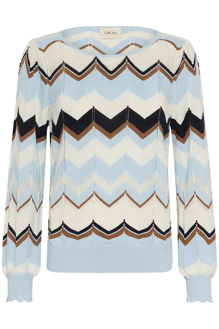 Hovedbilde CREAM - Netes Pullover Cashmere Blue ZigZag